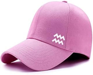 قبعة بينك مع شعار برج الدلو باللون الابيض