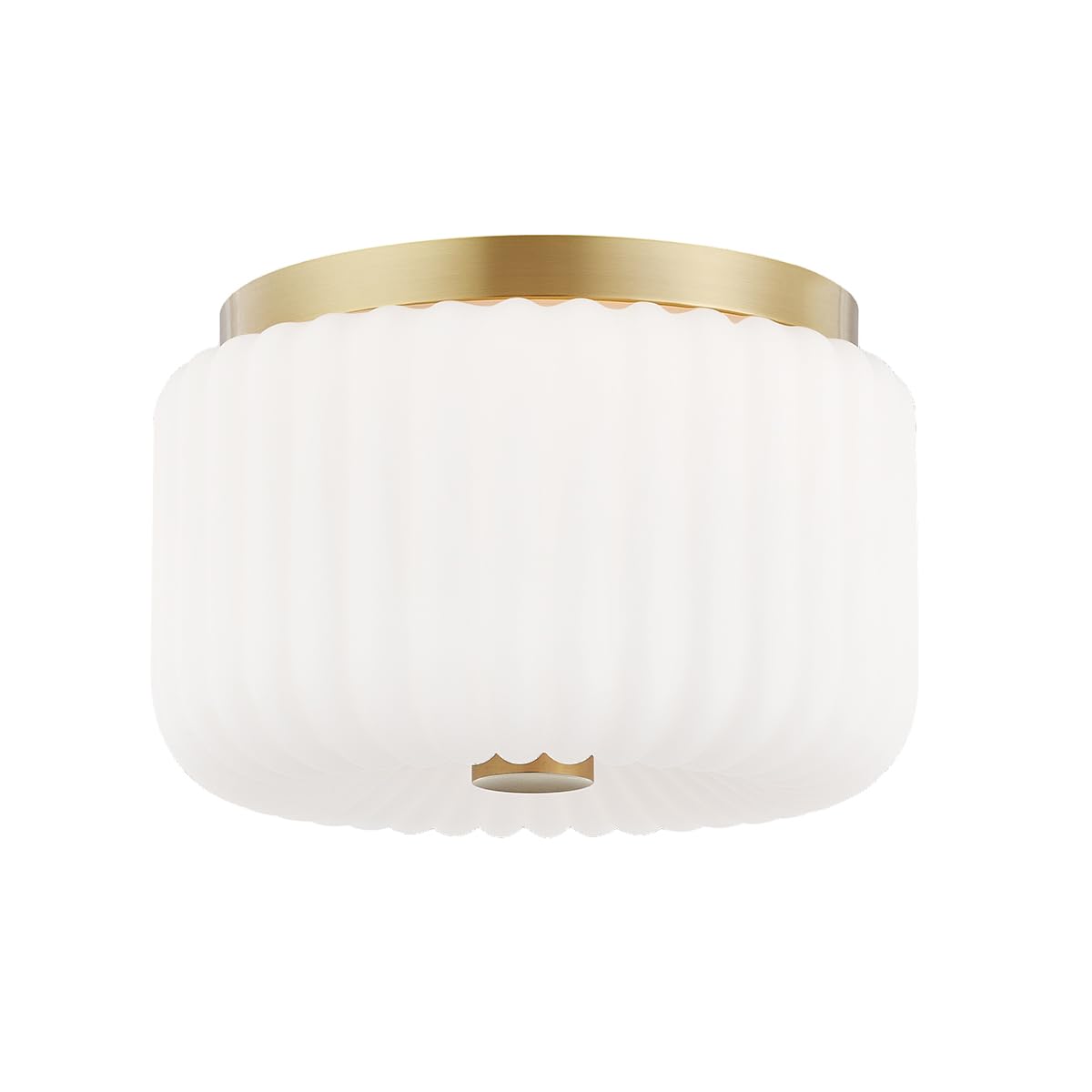 Mitzi Lydia Flush Mount Ceiling Light | Aged Brass Finish | Opal