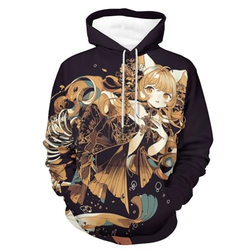 Sweat à capuche sirène squelette hoodie confortable pour un look alternatif unique S