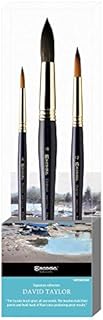 ESCODA Set 3 Watercolor Brushes - N.8,12,18 Round Pointed Synthetic Hair Set David Taylor Prado Ultimo Series Professional Handmade in Barcelona.