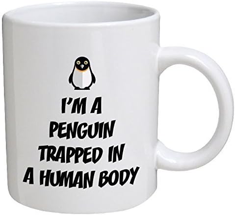 Love Cup Art Funny Mug - I'm a Penguin Trapped in a Human Body - 11 OZ Coffee Mugs - Funny Inspirational and sarcasm