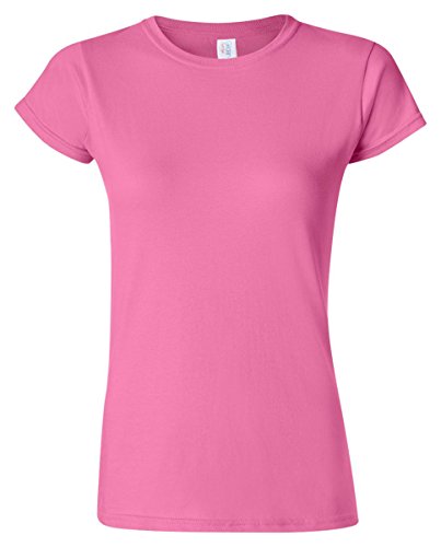 Gildan Junior Girls Softstyle t-Shirt. (Azalea) (Medium)