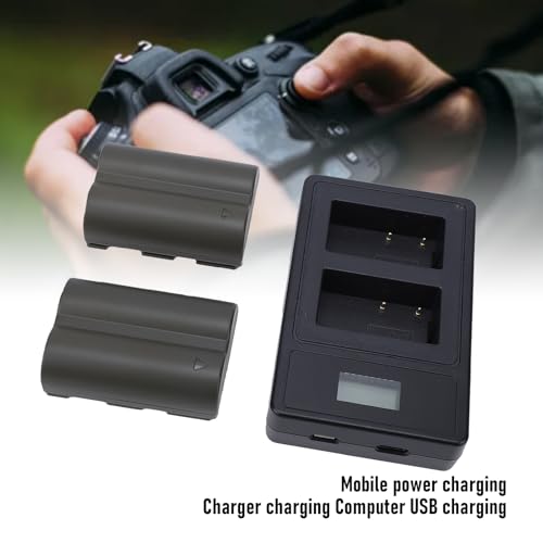 Baterías Litio 2800mAh AMONIDA Cargador Doble Cámaras Digitales 20D 10D 5D 2