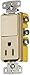 Hubbell Wiring Systems RCD108I tradeSELECT Single Pole Combination Quiet Rocker Switch with 2 Pole Wire Receptacle, 15A, 120V, Ivory