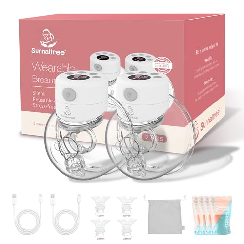 Hands Free Breast Pump,Double Wearable Breast Pump,Portable Electric Breast Pump for Breastfeeding with 2 Modes,9 Levels,LCD Display,Memory Function with Massage and Expression Mode,24mm Flange