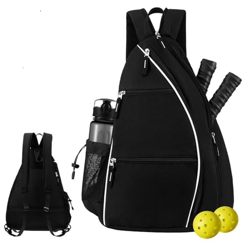 Pickleball Sports Bag Waterproof Lightweight Sports Backpack Breathable Portable Storage(Black)