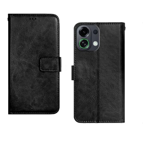 Image of amazon basics Oppo K13 Turbo 5G Flip Cover | Card Pockets Wallet & Stand | Flip Cover for Oppo K13 Turbo 5G (Black)