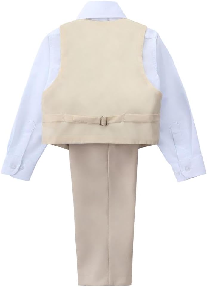 Dressy Daisy 5-Piece Boys Slim Fit Tuxedo Suit Set Formal Outfit Wear Toddler Kids Size 2T-13