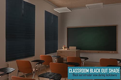 Image of ALP Lockdown Shades for Classroom Window & Door Coverings for School Safety in Traditional Fabric. Patented Blackout Design for Lockdowns. Custom & Standard Sizes. Made in USA (Polyester, 8 inch x 36 inch)