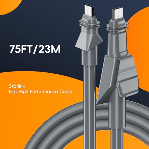 YaCeSyn Starlink Flat High Performance Cable, 75FT/23M Rectangular Satellite Replacement Cable, Cat6 Network Cable, Waterproof Extension Cord for Starlink Flat High Performance Gen2 - Thumbnail 7