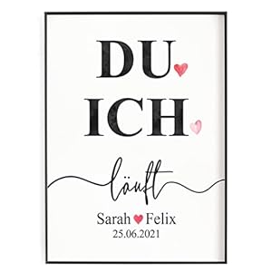 Vonherzen Du Ich Läuft personalisierter Kunstdruck Poster
