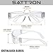 SATTRON Clear Safety Glasses Bulk of 50, ANSI Z87.1 Eye Protection for Women Men, Scratch & Impact Resistant Protective Glasses, Ideal for Lab, Construction, Shooting