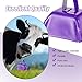 Yeshone 48 Pcs Metal Cowbells with Handles Loud Noise Makers Small Hand Percussion Cowbells for Football Events, Wedding, Graduation Team Cheering(Purple)