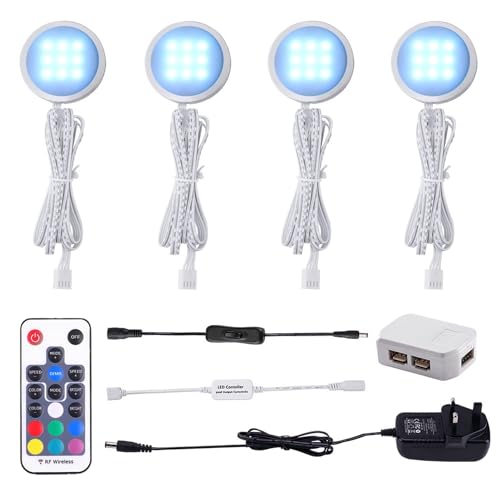 AIBOO RGB Under Cabinet Kitchen Lights 4 Pack