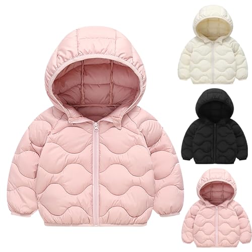 Toddler Hooded Puffer Jacket Girls Boys Zip Up Cute Quilted Long Sleeve Padded Down Winter Coat for 2-8 Years2
