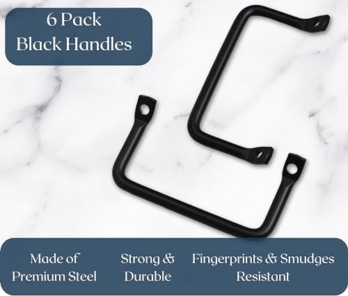 Mango de acero inoxidable negro para tabla de cortar, pack 6 miniatura 2