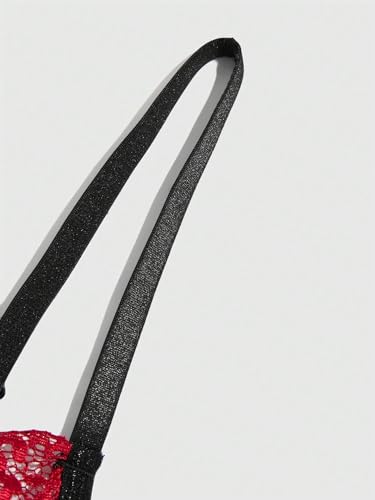 SOLY HUX Bras for Women Contrast Lace Skull Print Underwire Bra Everyday Bralette4