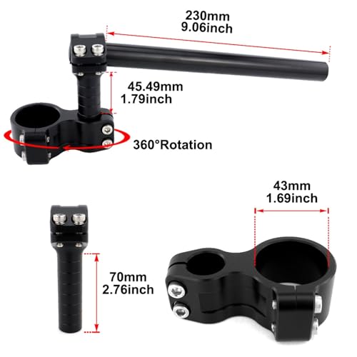 Guidon à clipser 43mm réglable contre les douleurs de dos sur Triumph