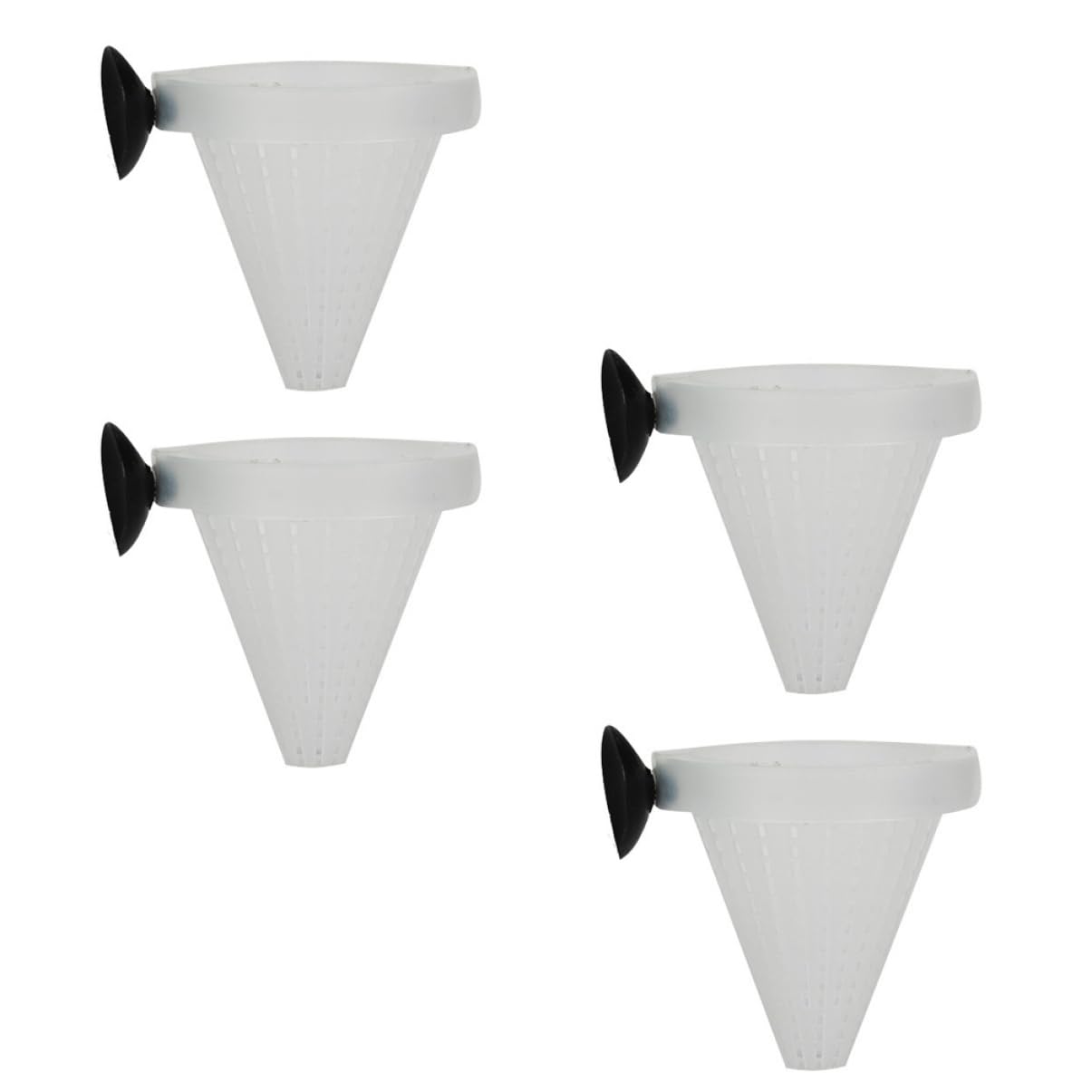 COLLBATH 4pcs Pet Fish Feeding Cups Aquarium Vegetable Feeder Suction Cup Red Worm Random