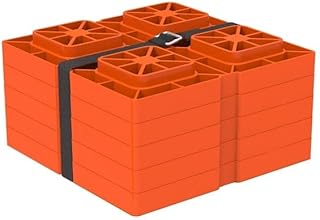 SEAFLO Heavy Duty RV Leveling Blocks Compatible with Single Wheels, Double Wheels, Hydraulic Jacks, Tongue Jacks and More Orange 5 Pack