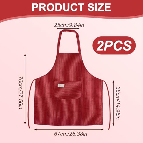 Grembiule Da Cucina Chef - 2pcs Regolabile in Cotone Poliestere, Lavabile - Grigio E Bordeaux - immagine 3