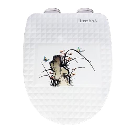 Brigtviee Asiento De Inodoro De Cierre Suave,Tapa De WC PequeñO En Forma De U FijacióN Superior Simple con Bisagras Ajustables En 360º,Tapadera De WC Instalar RáPida,Material PP,A,U Shaped