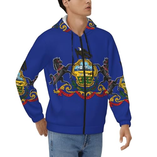 Sweat à capuche zippé homme Pennsylvanie contre le froid léger matière douce S au 3XL