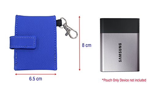Image of Saco Plug And Play Case Pouch For Samsung T3 Portable 1 TB USB 3.0 External SSD (MU-PT1T0B /AM)-Blue