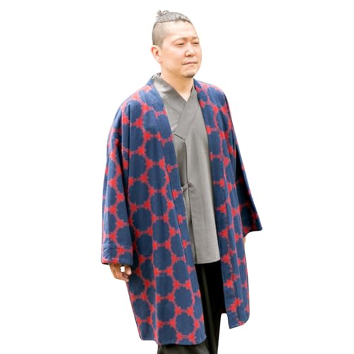 [倭物や Kaya] Sorai Kimono Haori - Men's Japanese Overgarment/Japanese Formal Cardigan 7IA-9321 Yukiwa Navy