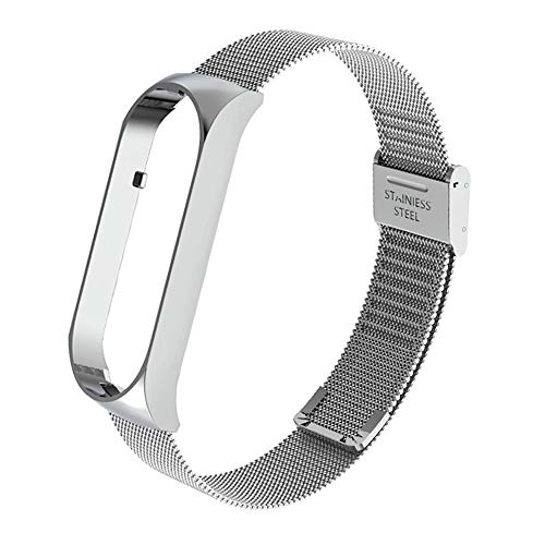 Smart Watch Replacement Straps Band for MI Bracelet 5, Adjustable Stainless Steel Replacement Wristband for Mi Fitness Tracker Smart Band