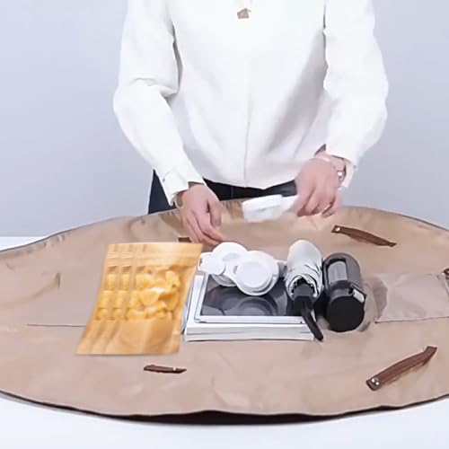 Eloure Bag,Collapsible Tote Shopping Bag,Large-Capacity Foldable Travel Tote,Durable Grocery Tote for Daily Use (Brown)4