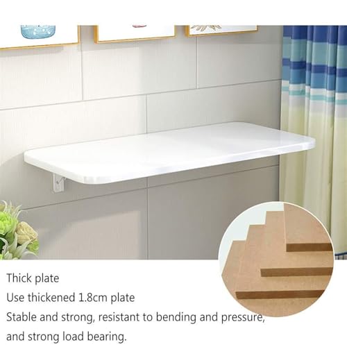 Table pliante murale gain de place blanche pour balcon confortable et petit studio - 7