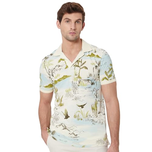 Image of MUFTI Mens Polo Collar Half Sleeve Slim Fit T-Shirts