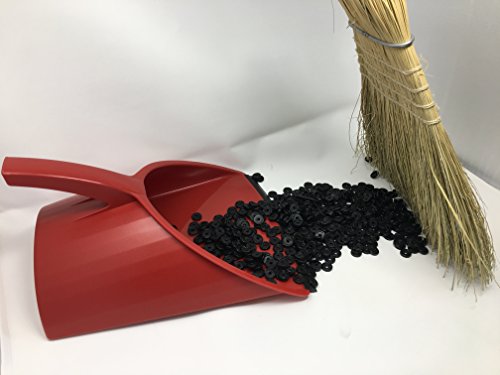 Handy Pan- RED - Large Capacity Recycled Plastic Heavy Duty Dust Pan! Made in USA! Great for Home, Shop, Garage, Waterproof, Stackable, Stands Upright. Unique Rubber Edge gets Debris in! Handypan - Thumbnail 3