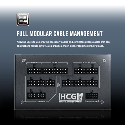 Image of ANTEC HCG1200 PRO Platinum ATX3.1, 1200W Full Modular PSU, 80 Plus Platinum Certified, PCIE 5.1 Support, PhaseWave Design, Zero RPM Manager, 135mm Silent Fan, 10-Year Warranty, Japanese Capacitors