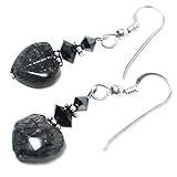 Rutilated Quartz 12mm Heart Sterling Silver Gold-Filled Earrings