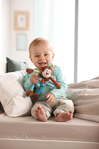 HABA 302999 - Greiffigur Affe Lino , Kuscheltier mit vielen Effekten zum Spielen und Entdecken , Baby-Spielzeug ab 6 Monaten