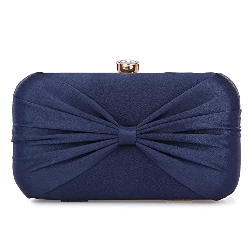 Image of KNOOS Women's Bow Frame Clutch Bags | Detachable Chain Sling Strap | Ladies Purse Wallet