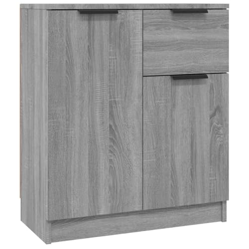 vidaXL Aparador de Armario Auxiliar Mueble Consola Almacenamiento Teléfono Sala de Estar en Casa Habitación Madera Contrachapada Gris Sonoma