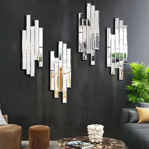 VOHJD Set of 4 Beveled Mirrors