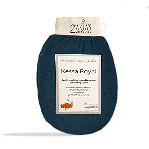Original Kessa Exfoliating Glove - Rough Blue - Microdermabrasion exfoliating mitts, Removes unwanted dead skin, dirt and grime and Keratosis Pilaris. Great for spray tan removal. Cover
