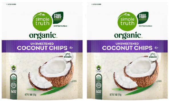 Organic Unsweetened Coconut Chips (2 Bags, 8 oz. each