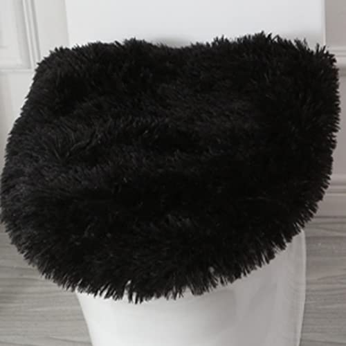Tapis de bain 3 pièces en microfibre avec contour et housse WC gris - 5