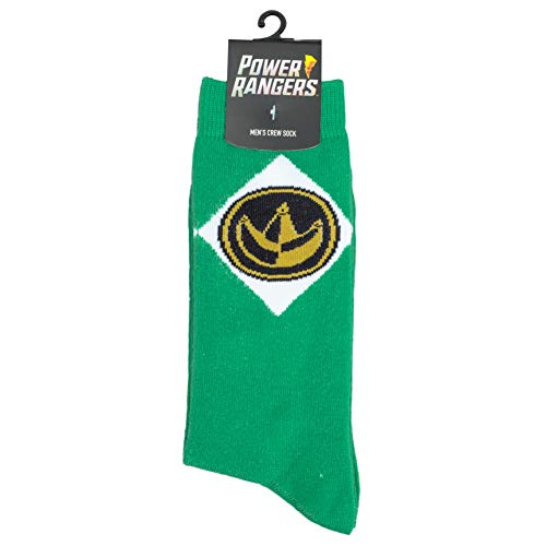 Mad Engine Power Rangers Logo Halloween Costume Crew Socks (Green)