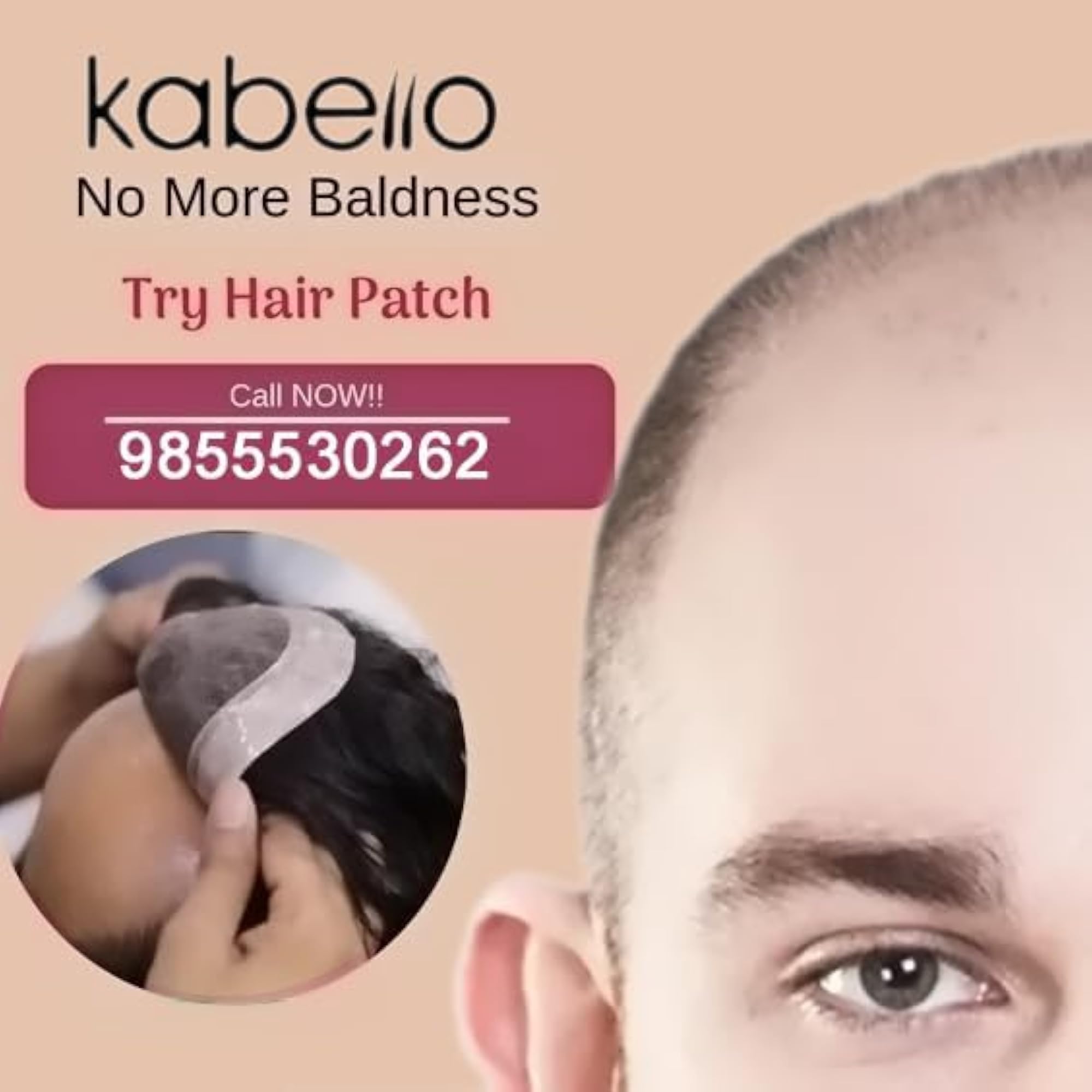 Men's Monofilament Human Hair Patch Toupee Wig