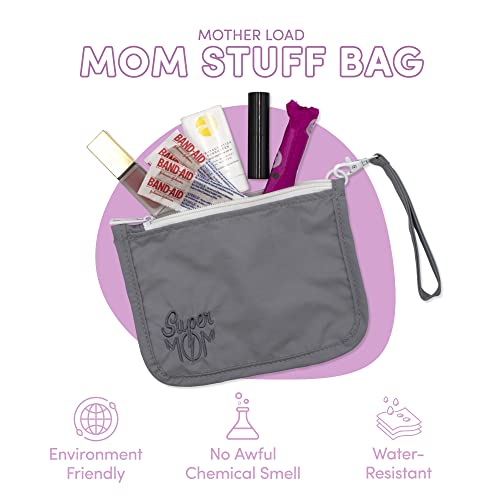 Mother Load - Mom Stuff Wristlet Pouch with Embroidered Icon, a Must-Have Perfect Size Purse Pouch for Any Mom, 6 Inches x 8 Inches4
