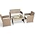 YITAHOME 4-Piece Patio Bistro Set, All-Weather Outdoor Patio Furniture Rattan Wicker Loveseat Conversation Set with Glass Side Table and Soft Cushions, Light Brown+Beige