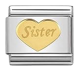 Motiv: Sister, Herz Nomination Damen Bead Charms 030162/36, Silber