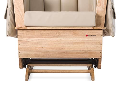 Foundations Saferocker Standard Glider Rocker With Wood Base With Vinyl Cushion, Easy To Clean (Tan Vinyl) #TOP6