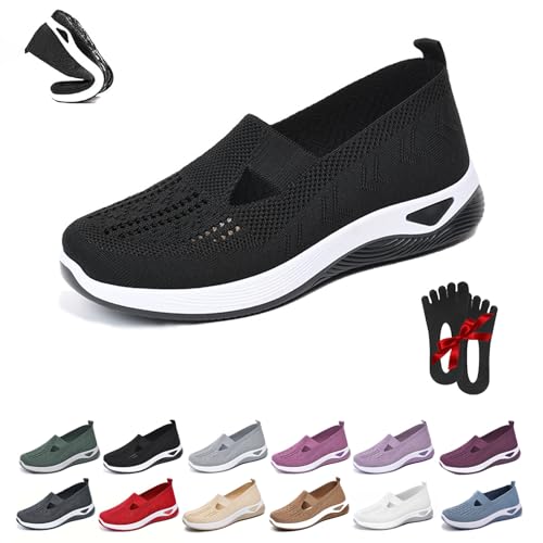 Addenno Womens Shoes, Addenno Orthopedic Sneakers for Women, Casual Comfortable Non Slip Breathable Lightweight Slip On Walking Shoes with Arch Support